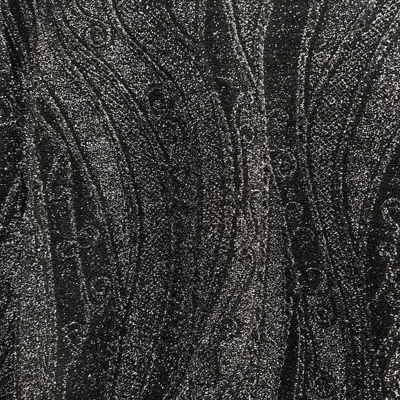 TORN BY RONNY KOBO-black silvery long sleeve stretchy cocktail dress - Picture 3 of 3